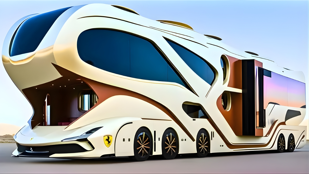 2026 Ferrari Motorhome Concept : High Performance Luxury Meets Road Trip Freedom in a Futuristic Design